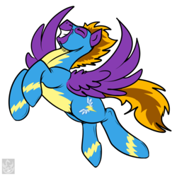 Size: 1841x1835 | Tagged: safe, artist:stormblaze-pegasus, oc, oc only, oc:nova nightstar, pegasus, pony, clothes, commission, eyes closed, flying, grin, male, simple background, smiling, solo, spread wings, stallion, transparent background, uniform, wings, wonderbolts uniform