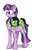 Size: 629x991 | Tagged: safe, artist:crownhound, twilight sparkle, oc, oc:filly anon, earth pony, pony, unicorn, g4, curved horn, duo, female, filly, horn, mare, ponies riding ponies, riding, simple background, smiling, white background