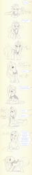 Size: 877x4620 | Tagged: safe, artist:sherwoodwhisper, oc, oc only, oc:eri, mouse, april fools, comic, cute, high res, monochrome, morning ponies, ocbetes, offscreen character, pose, sultry pose, surprised