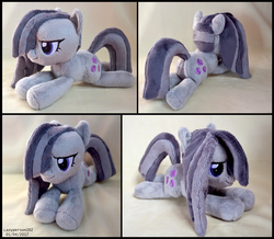 Size: 2905x2532 | Tagged: safe, artist:sophiesplushies, marble pie, g4, beanie (plushie), high res, irl, photo, plushie, prone, solo