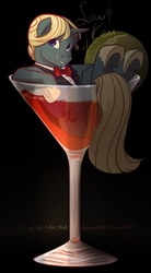 Size: 540x978 | Tagged: safe, artist:jitterladybug, oc, oc only, oc:low key, pony, unicorn, alcohol, clothes, cup, cup of pony, glass, male, micro, solo, stallion, underhoof