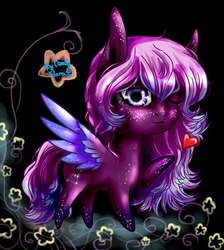 Size: 541x604 | Tagged: safe, artist:candyflora, oc, oc only, oc:maggy, pegasus, pony, female, mare, one eye closed, solo, wink