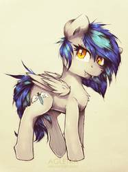 Size: 940x1254 | Tagged: safe, artist:agletka, oc, oc only, oc:coldfire, bat pony, pony, solo, traditional art