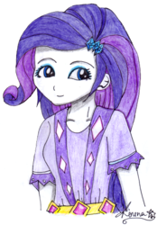 Size: 357x514 | Tagged: safe, artist:lovelygirlmusicer, rarity, equestria girls, g4, my little pony equestria girls: legend of everfree, clothes, female, solo, traditional art