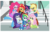 Size: 3212x2064 | Tagged: safe, artist:lovelygirlmusicer, applejack, fluttershy, pinkie pie, rainbow dash, rarity, sci-twi, spike, spike the regular dog, sunset shimmer, twilight sparkle, dog, equestria girls, g4, my little pony equestria girls: friendship games, boots, bracelet, cowboy boots, cute, dashabetes, diapinkes, glasses, high heel boots, high res, humane five, humane seven, humane six, jackabetes, jacket, leather jacket, legs, looking at you, necktie, pants, raised leg, raribetes, right there in front of me, scene interpretation, school uniform, shimmerbetes, shyabetes, skirt, sleeveless, socks, spikabetes, stairs, tank top, twiabetes, wristband