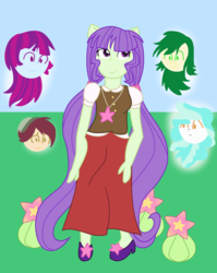 Size: 2600x3264 | Tagged: safe, artist:berrypunchrules, mystery mint, normal norman, paisley, starlight, sweet leaf, equestria girls, g4, background human, high res, ponied up