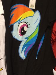 Size: 3264x2448 | Tagged: safe, rainbow dash, g4, clothes, high res, merchandise, price tag, shirt, t-shirt, wondercon 2017