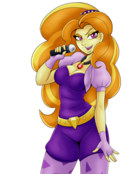 Size: 5100x6600 | Tagged: safe, artist:ambris, adagio dazzle, equestria girls, g4, my little pony equestria girls: rainbow rocks, absurd resolution, adoragio, beautiful, big breasts, breasts, busty adagio dazzle, cleavage, clothes, colored pupils, cute, female, fingerless gloves, gem, gloves, jewelry, leggings, looking at you, microphone, moe, necklace, pendant, singing, siren gem, smiling, smiling at you, solo