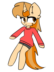 Size: 600x800 | Tagged: safe, artist:fluttershy369, oc, oc only, oc:butterscotch, anthro, unguligrade anthro, anthro oc, female, simple background, solo, transparent background