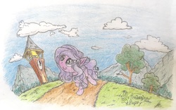 Size: 3823x2387 | Tagged: safe, artist:professionalpuppy, oc, oc only, cloud, high res, traditional art, tree