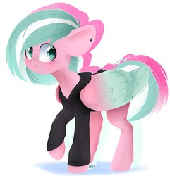 Size: 1394x1447 | Tagged: safe, artist:aliceub, oc, oc only, pegasus, pony, clothes, ear piercing, female, mare, piercing, simple background, solo