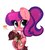 Size: 1906x2097 | Tagged: safe, artist:mirtash, oc, oc only, oc:grelka cheshirskaya, earth pony, pony, rcf community, :c, blushing, female, frown, heart, mare, plushie, ponytail, simple background, solo, white background