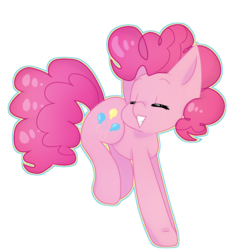 Size: 944x1006 | Tagged: safe, artist:skydonut, pinkie pie, earth pony, pony, g4, eyes closed, female, simple background, smiling, solo, transparent background