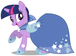 Size: 4054x3000 | Tagged: safe, artist:brony-works, twilight sparkle, pony, unicorn, g4, suited for success, clothes, dress, female, gala dress, high res, mare, raised hoof, simple background, solo, transparent background, vector
