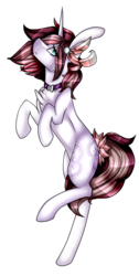 Size: 508x1009 | Tagged: safe, artist:symphstudio, oc, oc only, oc:pastel blood, pony, unicorn, chest fluff, female, mare, simple background, solo, standing, standing on one leg, transparent background