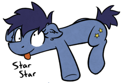 Size: 1392x960 | Tagged: safe, artist:moemneop, oc, oc only, oc:star star, earth pony, pony, derp, female, mare, silly, silly pony, simple background, solo, tongue out, transparent background