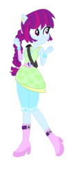 Size: 285x652 | Tagged: safe, artist:berrypunchrules, mystery mint, equestria girls, g4, boots, bracelet, ear piercing, earring, high heel boots, jewelry, piercing, pony ears, ponytail