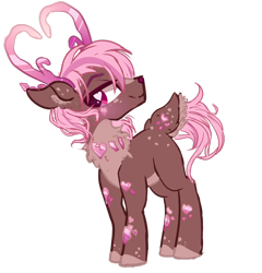 Size: 2400x2499 | Tagged: safe, artist:peachesandcreamated, oc, oc only, deer, deer pony, original species, crystalline, high res, simple background, solo, transparent background