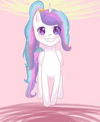 Size: 787x960 | Tagged: safe, artist:drawings-random, princess celestia, alicorn, pony, g4, adorkable, blushing, braces, cute, cutelestia, dork, female, filly, looking at you, simple background, smiling, solo, younger