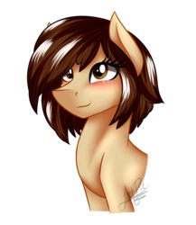 Size: 1300x1500 | Tagged: safe, artist:jack-pie, oc, oc only, oc:pinky chan, pony, blushing, female, gift art, mare, simple background, smiling, solo, transparent background