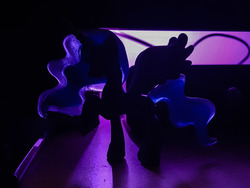 Size: 3968x2988 | Tagged: safe, artist:thorinair, princess luna, g4, glowing mane, high res, irl, photo, solo, toy