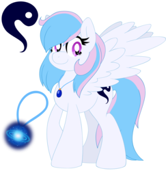 Size: 1450x1494 | Tagged: safe, artist:pearlyiridescence, oc, oc only, oc:starburn, pegasus, pony, jewelry, magic, necklace, reference sheet, solo
