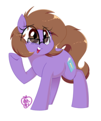 Size: 1000x1200 | Tagged: safe, artist:notenoughapples, oc, oc only, oc:pencil tip, pony, unicorn, female, glasses, mare, open mouth, simple background, solo, transparent background