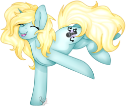 Size: 1024x869 | Tagged: safe, artist:rosario-red, oc, oc only, oc:halsey, pony, unicorn, dancing, eyes closed, female, mare, simple background, solo, transparent background