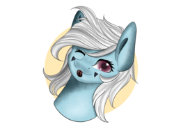 Size: 2048x1536 | Tagged: safe, artist:0bsydia, oc, oc only, oc:astral, pony, female, mare, one eye closed, simple background, solo, tongue out, white background, wink