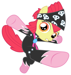 Size: 2849x3000 | Tagged: safe, artist:brony-works, apple bloom, earth pony, pony, g4, the show stoppers, female, high res, looking at you, roundhouse kick, show stopper outfits, simple background, solo, transparent background, vector