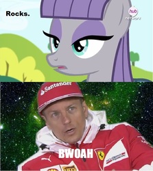 Size: 641x720 | Tagged: safe, edit, edited screencap, screencap, maud pie, earth pony, pony, g4, maud pie (episode), caption, ferrari, formula 1, kimi raikkonen, meme