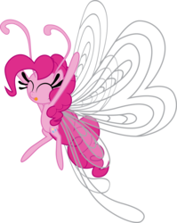 Size: 12072x15168 | Tagged: safe, artist:benybing, pinkie pie, breezie, g4, it ain't easy being breezies, :p, ^^, absurd resolution, breezie pie, breeziefied, cute, eyes closed, female, flying, hilarious in hindsight, simple background, smiling, solo, species swap, tongue out, transparent background, vector