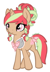 Size: 1600x2311 | Tagged: safe, artist:coffeecuppup, oc, oc only, oc:thimble, pony, unicorn, bow, clothes, female, mare, simple background, solo, tail bow, transparent background