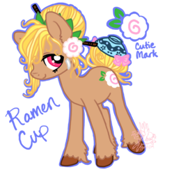 Size: 1024x1024 | Tagged: safe, artist:coffeecuppup, oc, oc only, oc:ramen cup, earth pony, pony, female, mare, simple background, solo, transparent background
