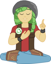 Size: 3001x3772 | Tagged: safe, artist:cloudy glow, sandalwood, a banner day, equestria girls, g4, clothes, crossed legs, eyes closed, high res, male, simple background, sitting, smiling, solo, transparent background, vector