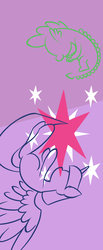 Size: 800x1933 | Tagged: safe, artist:flutterluv, part of a set, spike, twilight sparkle, alicorn, dragon, pony, g4, cutie mark background, duo, lineart, minimalist, modern art, twilight sparkle (alicorn)