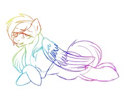 Size: 1754x1240 | Tagged: safe, artist:yomi brasi, oc, oc only, pegasus, pony, female, lying down, mare, prone, solo