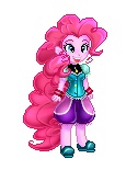 Size: 115x155 | Tagged: safe, artist:sakuyamon, pinkie pie, human, g4, female, humanized, pixel art, pony coloring, simple background, solo, sprite, tailed humanization, transparent background