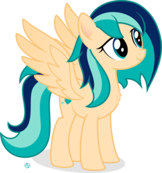Size: 2000x2137 | Tagged: safe, artist:arifproject, oc, oc only, oc:sapphire breeze, pegasus, pony, chest fluff, female, high res, mare, requested art, simple background, smiling, solo, transparent background, vector