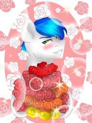 Size: 768x1024 | Tagged: safe, artist:yomi brasi, oc, oc only, bouquet, flower, rose, solo