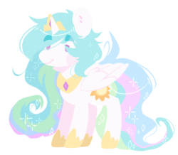 Size: 1785x1560 | Tagged: safe, artist:kotoink, princess celestia, alicorn, pony, g4, crown, female, jewelry, mare, peytral, regalia, simple background, smiling, solo, transparent background