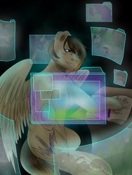Size: 1536x2048 | Tagged: safe, artist:yomi brasi, oc, oc only, semi-anthro, book, solo
