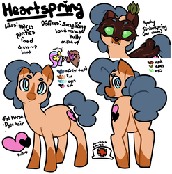 Size: 2023x2049 | Tagged: safe, artist:/d/non, derpibooru exclusive, oc, oc only, oc:heartspring, original species, pony, timber pony, timber wolf, chubby, female, high res, reference sheet, species swap