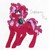 Size: 535x545 | Tagged: safe, artist:frozensoulpony, oc, oc only, oc:cranberry pie, earth pony, pony, unicorn, female, glasses, headphones, mare, offspring, parent:party favor, parent:pinkie pie, parents:partypie, solo, traditional art