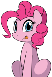 Size: 1280x1877 | Tagged: safe, artist:furrgroup, pinkie pie, earth pony, pony, g4, cute, diapinkes, female, mare, simple background, sitting, smiling, solo, tongue out, white background