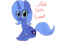 Size: 1280x768 | Tagged: safe, artist:kilka-chan-yana, princess luna, alicorn, pony, g4, :t, female, looking at you, s1 luna, simple background, sitting, smiling, solo, white background, younger