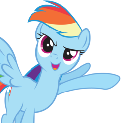 Size: 1262x1262 | Tagged: safe, artist:birthofthepheonix, rainbow dash, g4, female, pointing, simple background, solo, transparent background, vector