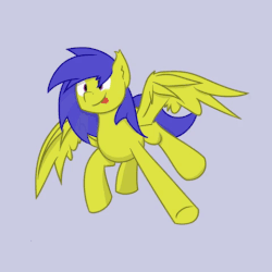 Size: 480x480 | Tagged: safe, artist:carson marain, oc, oc only, oc:crispy, pegasus, pony, animated, gif, simple background, solo, tongue out