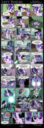 Size: 2100x6083 | Tagged: safe, artist:dsana, starlight glimmer, oc, oc:aurora, oc:steady hooves, pony, unicorn, comic:left behind, g4, abuse, bloodshot eyes, bottle, comic, crying, cutie mark theft, cutiespark, domestic abuse, evil smile, female, filly, filly starlight glimmer, glowing eyes, grin, high res, magic, mare, pigtails, saddle bag, smiling, starlight's parents, start of darkness, this will not end well, younger