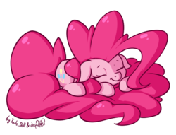 Size: 750x572 | Tagged: dead source, safe, artist:dsp2003, artist:lalieri, pinkie pie, earth pony, pony, g4, collaboration, cute, diapinkes, eyes closed, female, floppy ears, fluffy mane, huge mane, simple background, sleeping, smiling, solo, transparent background